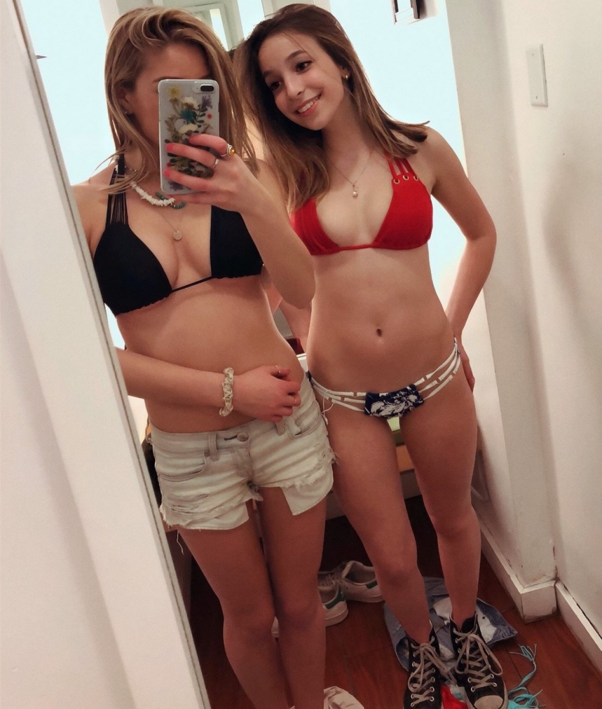 Bottomless Daughters In Dressing Room